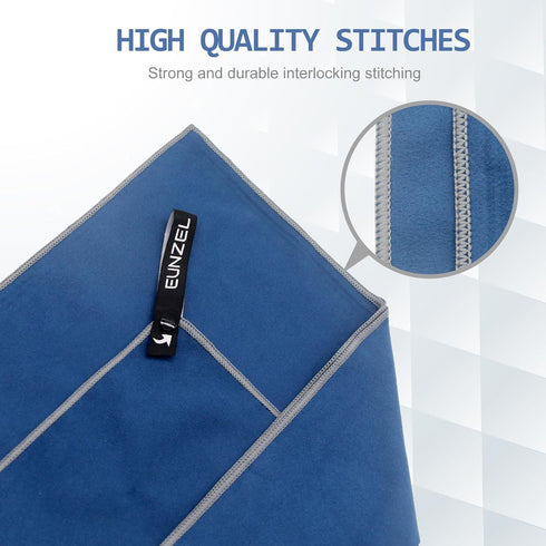 Quick Dry Camping Towel - Microfiber Travel Towel Set, Fast Drying for Camping, Beach, Gym, Sports, Navy Blue