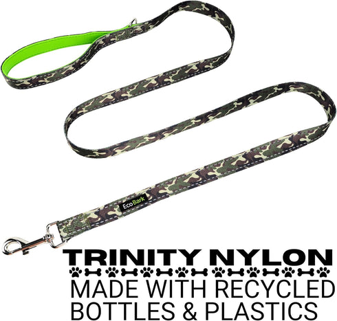 EcoBark Dog Leash, Soft & Reflective Comfort Training Leashes with Padded Handle for Small, Medium, Large Dogs (Camo)
