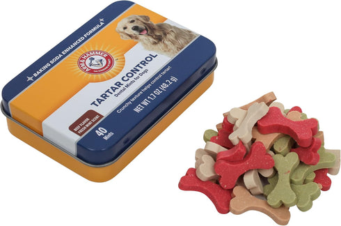 Arm & Hammer Tartar Control Dental Mints for Dogs, Beef Flavor, Pack of 2, Reduces Plaque & Tartar Buildup
