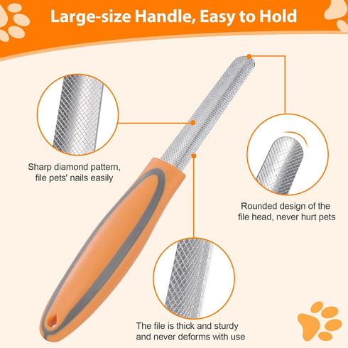 Bretheil Dog Nail File, Pet Nail Filer for Smooth and Shape All Toenail Types, Polish Off Rough Edges, Remove Burs