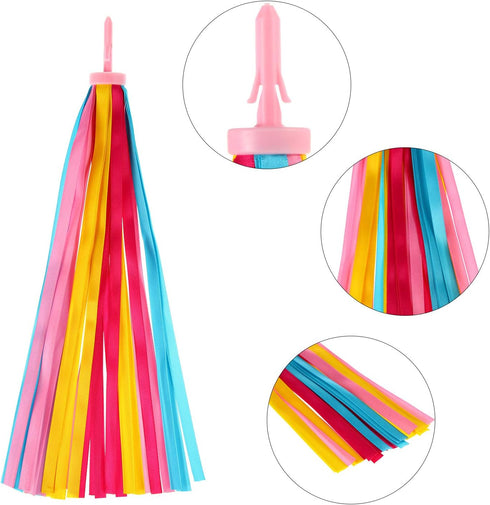 Zonon 6 Pairs Kid Bike Handlebar Streamers, Bicycle Tassel Ribbon Decoration for Boys and Girls
