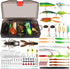 GOTOUR Fishing Lures Accessories Kit with Tackle Box, Fishing Hooks Minnow Crankbait Frog Popper Lure Worm Fishing