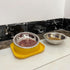 Tilted Cat Feeding Bowls, Whisker Friendly Raised Bowls for Indoor Cats, 3 in 1 Combined Design (Yellow)