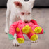 goDog Dinos Frills Squeaky Plush Dog Toy - Large Pink with Chew Guard Technology