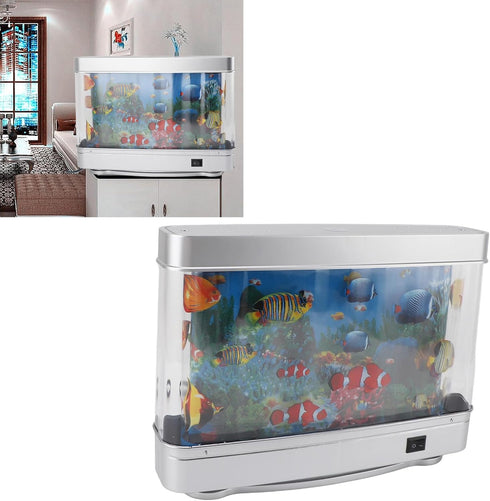 LED Color Changing Artificial Fish Tank - Desktop Aquarium Decor