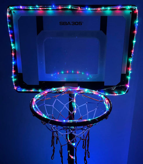 LED Basketball Hoop Lights, Updated Design 18ft LED Rim Light, Waterproof 8 Modes Multicolor for Playing at Night