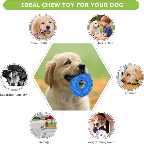 6 Pack Dog Chew Squeaky Toys for Puppy Teething 2-8 Months, Soft & Durable Chew Toys for Small and Medium Dogs