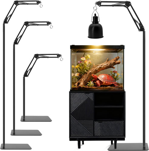 RTNLIT Reptile Lamp Stand Reptile Heat Light Stand (15.7inch to 65.9inch) with 360