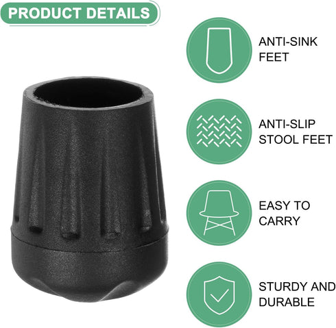4-Pack 16mm M METERXITY Anti-Slip Camping Chair Foot, Folding Camp Chair Replacement Feet for Folding Chair