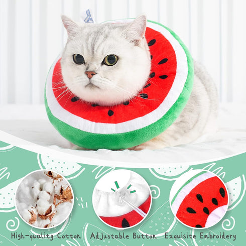 ANWA Adjustable Cat Cone Collar, Soft Cute Donut Collar for After Surgery, Kitten Recovery Cones