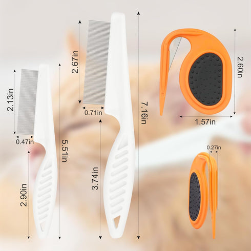 2Pcs Pet Knotting Comb for Cats, Grooming Tool for Dogs, Knot Remover for Tangled and Loose Hair