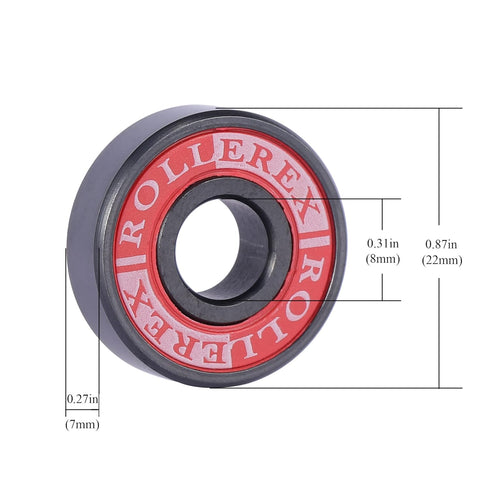 Titan 608-2RS Lubricated Silicon Nitride Ceramic Skate Bearings (8-Pack) for Inline, Roller Blade, Rollerskate,