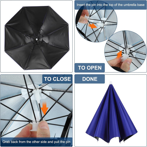 PATIKIL Umbrella Hat, 27 Inch Hands-Free Fishing Cap with Elastic Headband for Camping Gardening Hiking