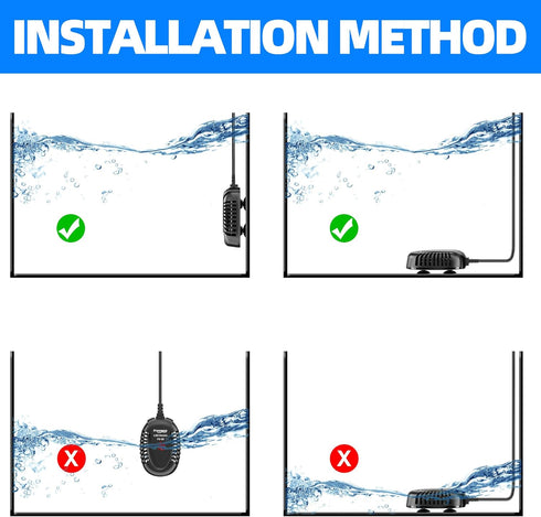FREESEA 100W Aquarium Fish Tank Heater: Small Submersible Turtle Heater with Adjustable Temperature Controller for