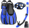 Snorkeling Gear for Adults,Mask Fins Snorkel Set,Panoramic View Diving Mask Anti-Fog,Dry Snorkel,Adjustable