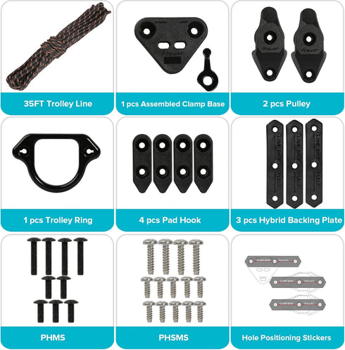 Kayak Anchor Trolley Kit - Anchor Trolley System for Kayak and Canoe
