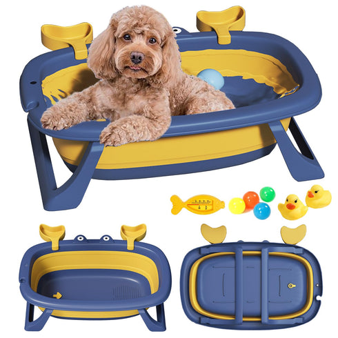 Pet Bathtub with Toys,Portable Puppy Bathtub for Easy Baths and Easy Storage,