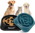 2PCS Slow Feeder Dog Bowls, Anti-Slip Maze Puzzle Feeding Bowls for Small and Medium Dogs and Cats (Black Navy Blue)