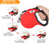 16ft Retractable Dog Leash for Large Dogs up to 44 lbs, Tangle-Free Nylon Tape, Red Dan M