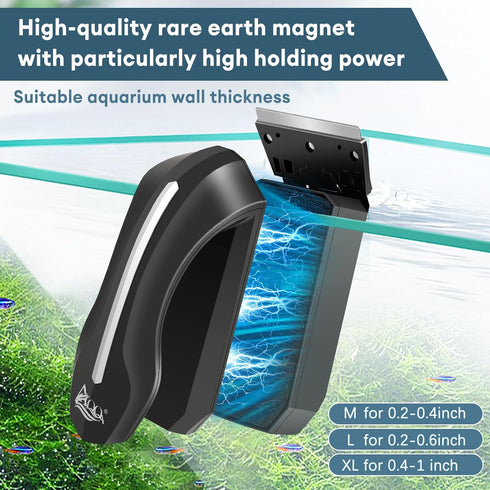 2 AQQA Aquarium Magnet Glass/Acrylic Cleaner,Fish Tank Cleaner Brush,Magnetic Algae Scrapers Cleaning Tools