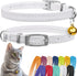 CollarDirect Leather Cat Collar, Kitten Collar with Removable Bell, Black Blue Red Orange Lime Green