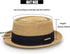 Women's 1920s Pork-Pie-Sun-Hat - Summer Straw Fedora Beach Sun Hat Boater Derby Cap with Band(M/L)