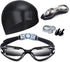 Swim Goggles for Men Women - No Leaking with Nose Clip, Earplugs, Swim Cap and Case