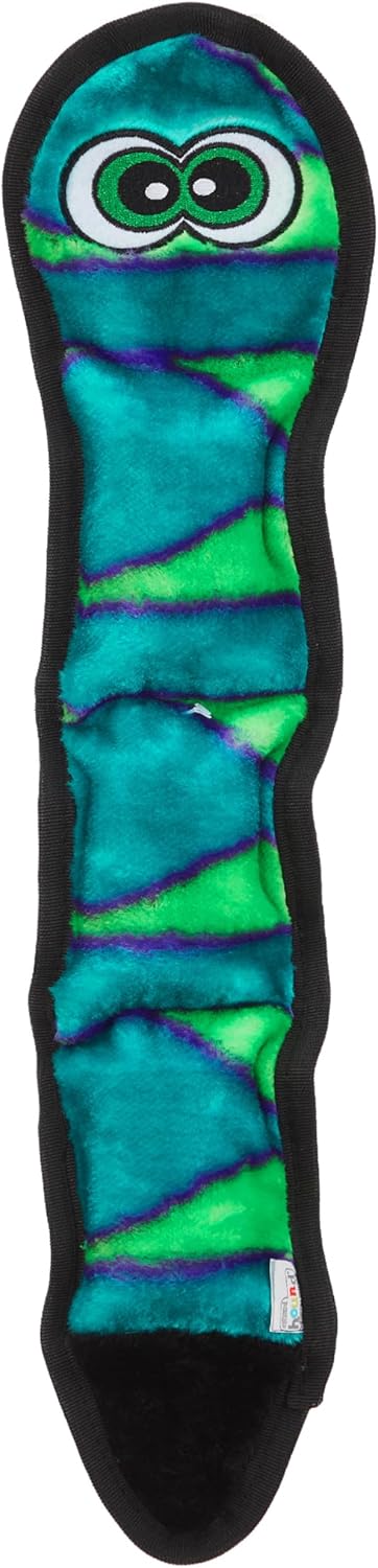 Outward Hound Durablez Large Snake Stuffing-Free Squeaky Plush Dog Toy for Puppies