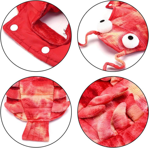 Mogoko Dog Cat Lobster Costume, Pet Halloween Cosplay Dress, Puppy Red Hoodie, XL Size