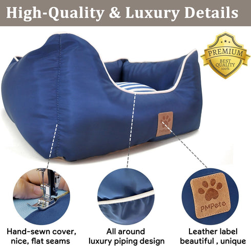Premium Small Dog Car Seat - Waterproof Car Seats for Small/Medium Dogs, Pet Seat with Clip-On Leash for Travel Carrier