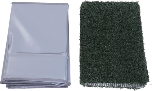 Julihai Dog Grass Pad with Tray, Artificial Turf Dog Litter Box Foldable Potty Tray Leak Proof for Indoor Outdoor Small