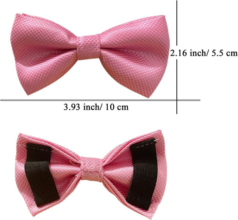 Premium Double Layer Bowtie for Dog Collar Attachment, 20 Colors, Rubber Band for Medium Pet Collars