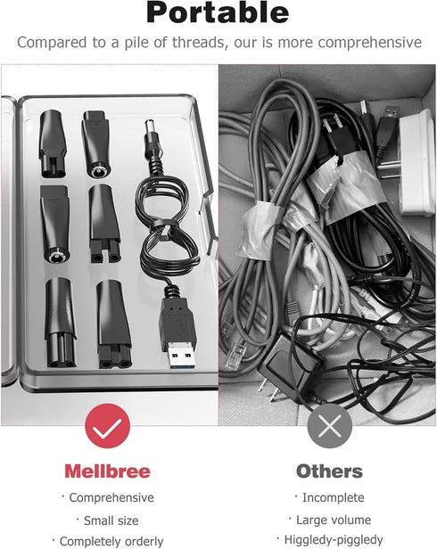 Universal Replacement Charger USB for Electric Hairdressers, Dog Clippers, Shavers, Compatible Voltage 3.7V - 5V with 6