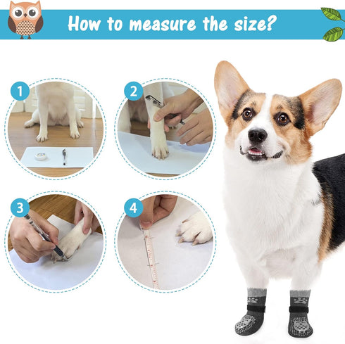 SCENEREAL Anti Slip Dog Socks, Grippy Socks for Hot/Cold Pavement, Paw Protectors for Senior Dogs, Indoor Outdoor Use