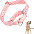 Martingale Collar for Dogs - Medium Large Adjustable Soft Nylon with Pink Daisy Floral Design, No Slip Training Collar