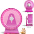 Silent Hamster Wheel, Adjustable Stand Super Silent Exercise Wheels for Hamsters, Quiet Rat Wheel (F 5.5 inch, Pink)