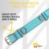 ADITYNA Reflective Blue Heavy Duty Dog Collar with Handle for Medium Dogs - Soft Neoprene Padded for Training (Medium: