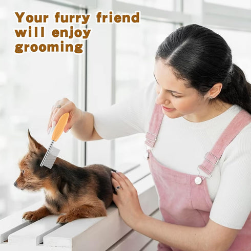 4 In 1 Pet Comb, Face and Feet Comb for Small Dogs, Perfect for Grooming Matted Fur and Tangles