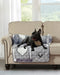 Brilliant Sunshine Grey Heart Love Patchwork Pet Sofa Bed, Quilted, Washable Couch Protector with Removable Bolster,