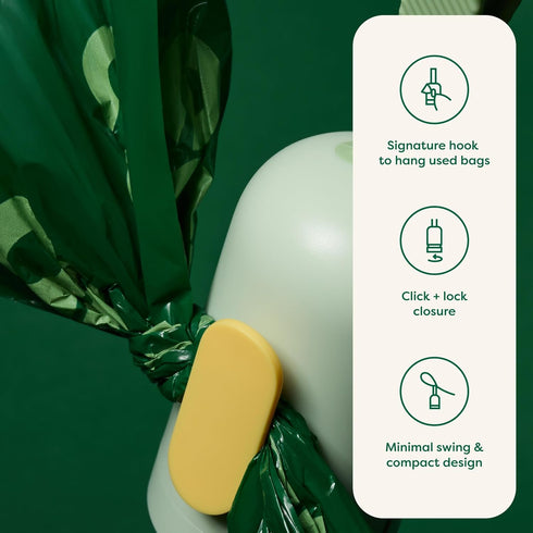 Earth Rated Dog Poop Bag Holder with 15 Bags, Durable and Leakproof, Unscented Dispenser