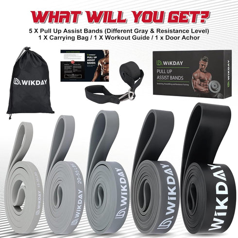Resistance Bands Set for Exercise, Thick Heavy Workout Bands with Door Anchor for Body Stretching