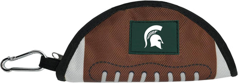NCAA Michigan State Spartans Collapsible Dog Travel Bowl, Food and Water Bowl for Dogs & Cats. Best Portable & Lightweight Leak-Proof Pet Bowl for Travel with Football Field & Pebble-Grain Design.