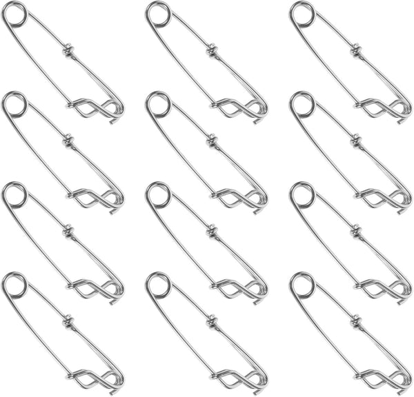 Healifty 12pcs Heavy Duty Fishing Swivel Snap Connectors Stainless Steel Sea Fishing