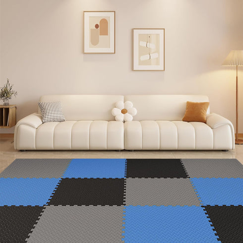 Signature Fitness Puzzle Exercise Mat with EVA Foam Interlocking Tiles for Home Gym