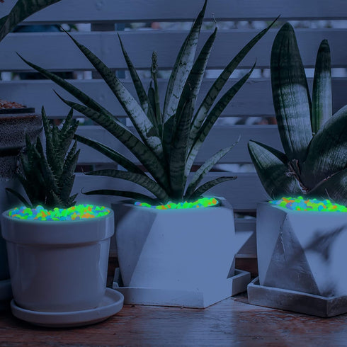 300PC Glowing Rocks for Aquarium Decoration, Glow in The Dark Pebbles