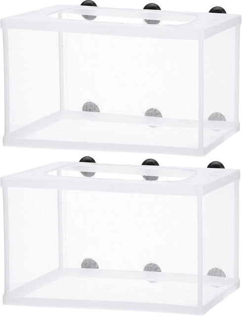 2 Pieces Fish Tank Breeder Net, Mesh Fish Hatchery Box with Suction Cup for Aquarium