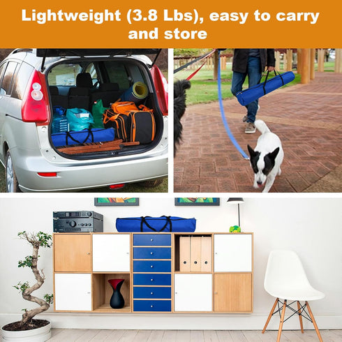 Dog Agility Equipment | 2 in 1 Obstacle Course Training Starter Kit | Adjustable Jump Ring/Hurdle Bar with Carry Bag