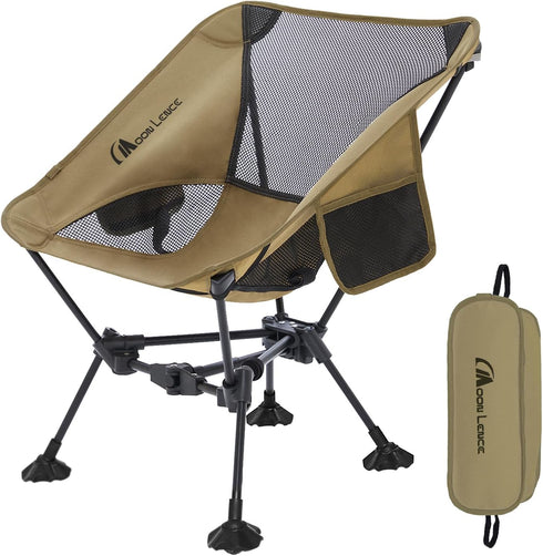 MOON LENCE Portable Camping ChairLightweight Backpacking Hiking Chairs,Compact,Foldable,with Anti-Sinking Large Feet for