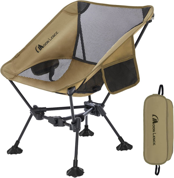MOON LENCE Portable Camping ChairLightweight Backpacking Hiking Chairs,Compact,Foldable,with Anti-Sinking Large Feet for