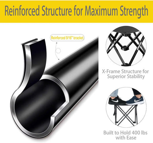 2 Pack 400lbs HASIKA Collapsible Stool Foot Rest Folding Stool Portable Outdoor Ottoman Strong Support Camping Stool